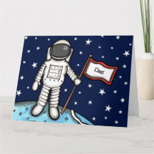 Cartão do Dia dos Pais Astronauta Espacial Persona