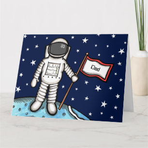 Cartão do Dia dos Pais Astronauta Espacial Persona