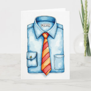 Cartão do Dia dos Pais Camisa Cerúlea