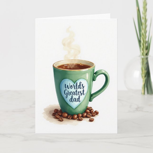 Cartão do Dia dos Pais Caneca Esmeralda (Frente)