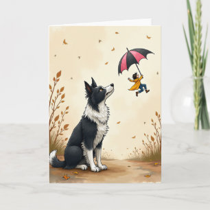 Cartão do Dia dos Pais Canino de Outono