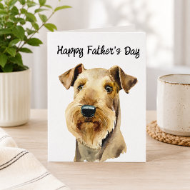 Cartão do Dia dos Pais com Airedale Terrier Person
