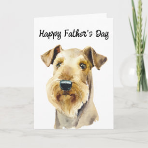 Cartão do Dia dos Pais com Airedale Terrier Person