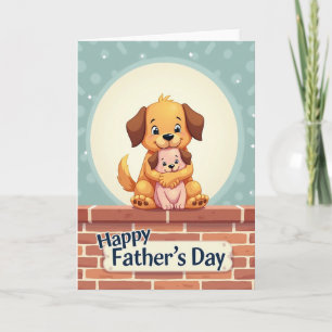 Cartão do Dia dos Pais com Cachorrinho Amante de B