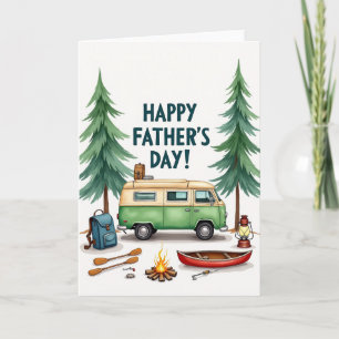 Cartão do Dia dos Pais com Camper Verde Sage