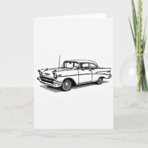 Cartão do Dia dos Pais com Carro Antigo