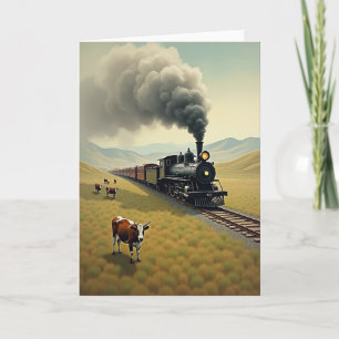 Cartão do Dia dos Pais com Flor Locomotiva