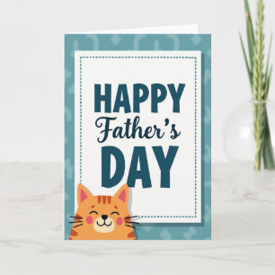 Cartão do Dia dos Pais com Gato Listrado Amor