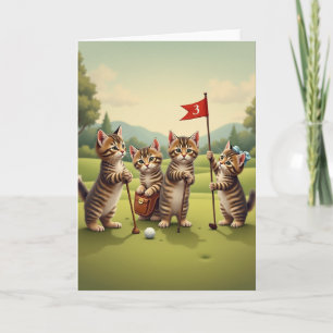 Cartão do Dia dos Pais com Gatos Listrados