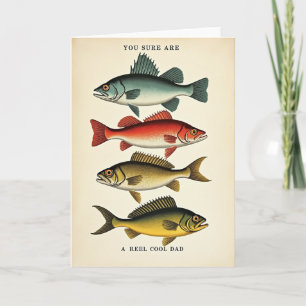 Cartão do Dia dos Pais com Peixe Azul-Celeste