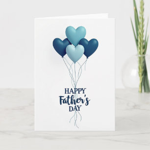 Cartão do Dia dos Pais Cool Blue Hearts