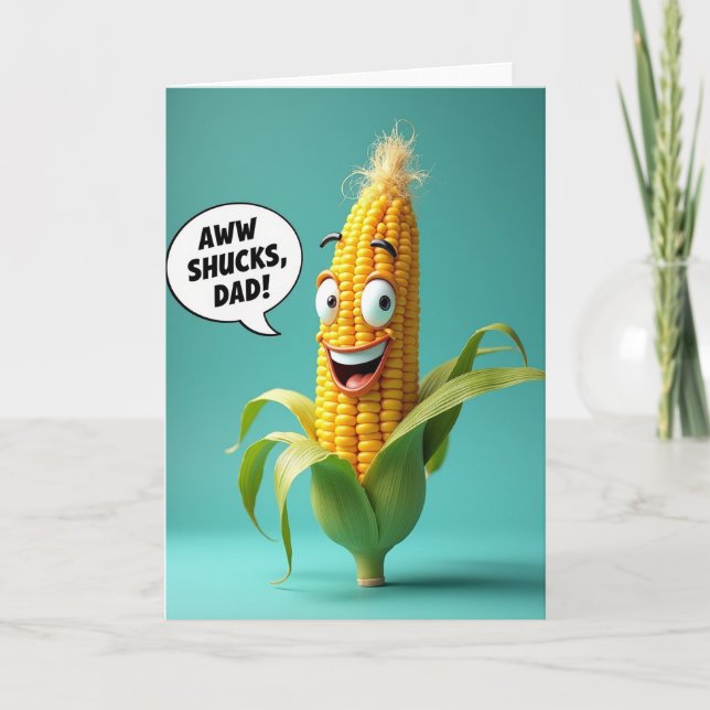 Cartão do Dia dos Pais Corn Pop Art (Frente)