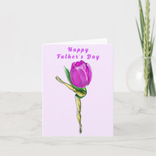 Cartão do Dia dos Pais de Bailarina Tulipa Bailari