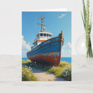 Cartão do Dia dos Pais do Barco Costeiro