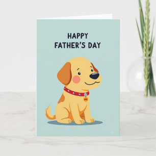 Cartão do Dia dos Pais do Cachorrinho Dourado