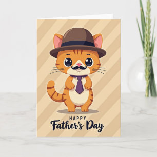 Cartão do Dia dos Pais do Gato Elegante