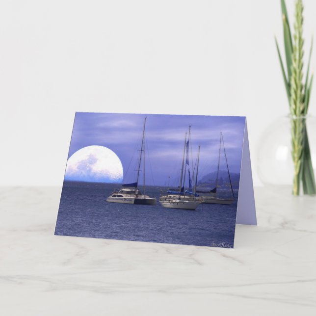 Cartão do dia dos pais do rio da lua com verso (Frente)