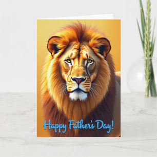 Cartão do Dia dos Pais Felino Dourado
