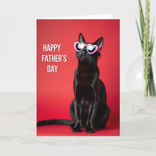 Cartão do Dia dos Pais Felino Escarlate