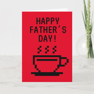 Cartão do Dia dos Pais feliz com xícara de café em