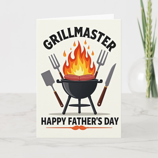 Cartão do Dia dos Pais Grillmaster Doce (Frente)