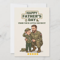 Cartão do Dia dos Pais Militar Pequeno Recruta