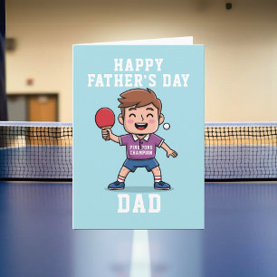 Cartão do Dia dos Pais para Campeão de Ping Pong F