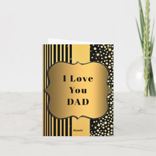 Cartão do Dia dos Pais Preto e Dourado - Eu Te Amo