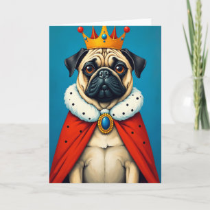 Cartão do Dia dos Pais Pug Real