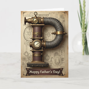 Cartão do Dia dos Pais Steampunk