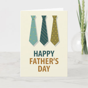 Cartão do Dia dos Pais Teal Ties