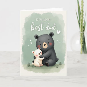Cartão do Dia dos Pais Urso de Carvão Amor