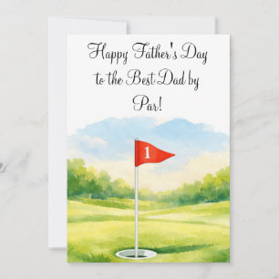 Cartão do Dia dos Pais Watercolor Golf Best Dad by