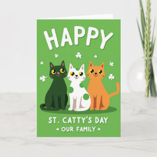 Cartão do Dia Feliz da Família do Gato Cattys