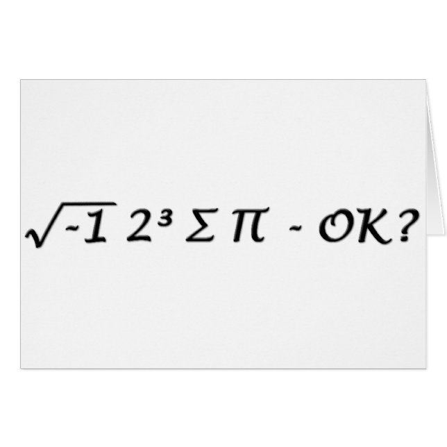 Cartão ∏ do ∑ do ³ √-1 2 - eu comi alguma aprovação da (Frente Horizontal)