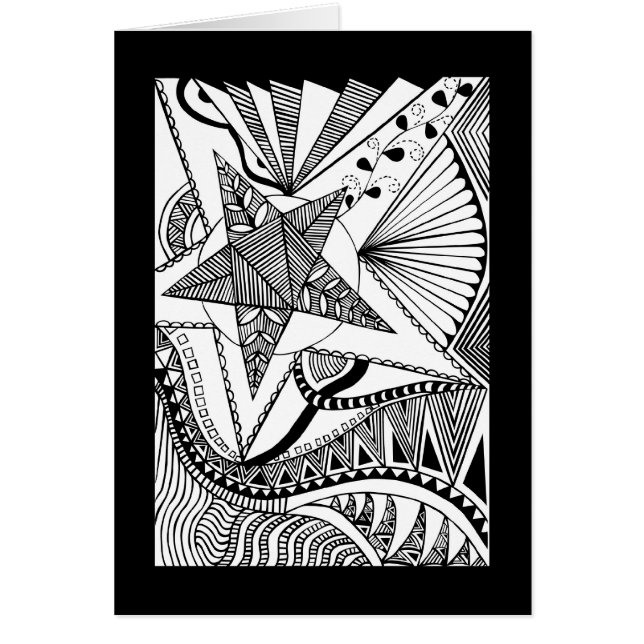 Cartão do doodle da estrela (Frente)