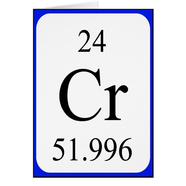 Cartão do elemento 24 - branco do cromo (Frente)