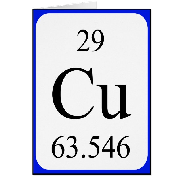 Cartão do elemento 29 - branco de cobre (Frente)