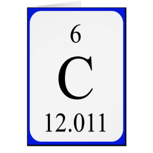 Cartão do elemento 6 - branco do carbono