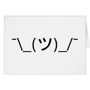 Cartão ¯ do Emoticon da encolho de ombros \ japonês