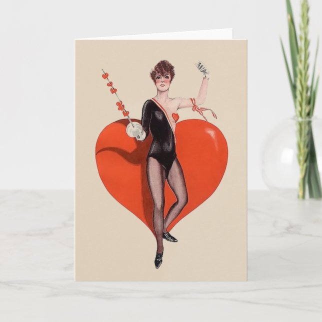 Cartão do esgrimista do Epee do vintage (Frente)