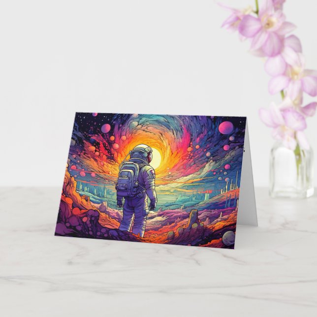 Cartão Do espaço e além da ilustração (Orquídea)