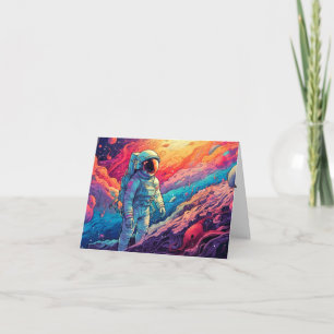 Cartão Do Espaço e além do aniversário de desenho