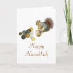 Cartão do esquilo de Dreidel<br><div class="desc">Dreidel que joga o esquilo. Hanukkah feliz.</div>