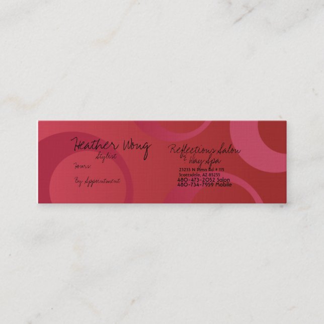 cartão do estilista (Frente)