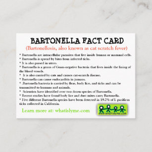 Cartão do fato de Bartonella