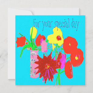 Cartão do feliz aniversario com flores felizes