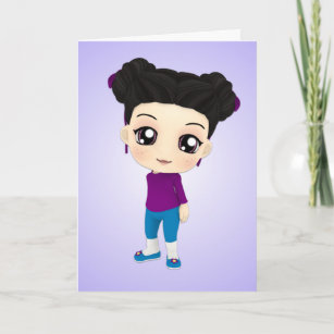 Cartoes Meninas Chibi Kawaii Zazzle Com Br