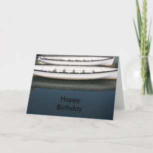 Cartão do feliz aniversario de barcos de