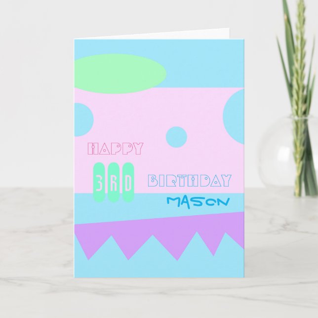 Cartão do feliz aniversario do monstro pequeno um (Frente)